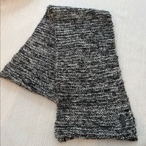 Kensie Black and Gray Knit Scarf. 68” infinity. Lightly glittered